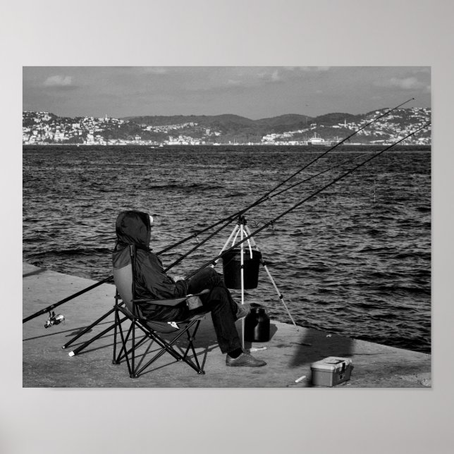 Poster Pescador de Bosphorus em Istambul (Frente)