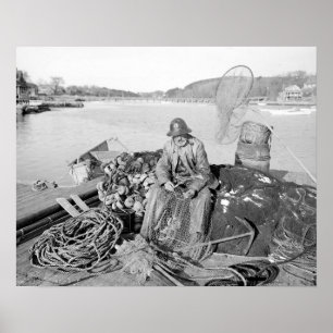 Poster Pescador de Cape Ann, 1905. Foto Antiga