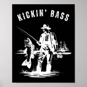Poster Pescador de pesca de peixes Kickin B engraçado ao