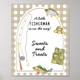 Poster Pescador - doces e guloseimas para chá de bebê