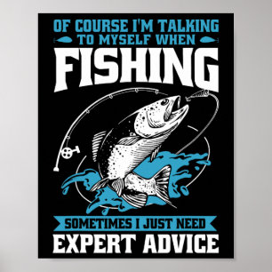 Poster Pescador Engraçado Claro Que Estou Falando Comigo