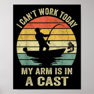 Poster Pescador engraçado, não posso trabalhar hoje meu b