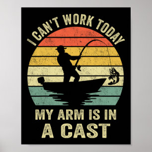 Poster Pescador Engraçado Posso Trabalhar Hoje
