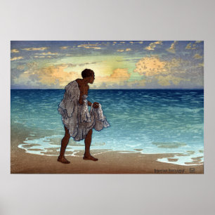 Poster Pescador havaiano - Charles William Bartlett