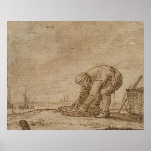Pôster Pescador na costa de mar, 1623