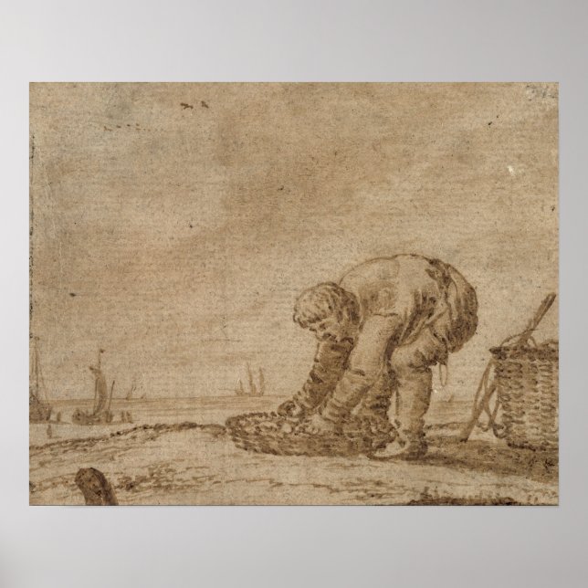 Pôster Pescador na costa marítima, 1623 (Frente)