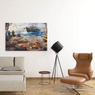 Poster Pescadores de Colheita de Crepúsculos 36x24