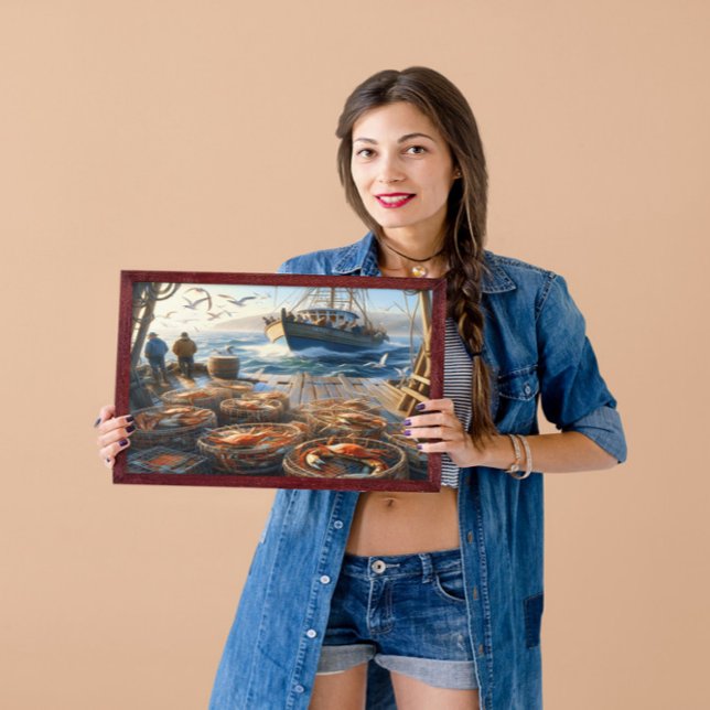 Poster Pescadores de Colheita de Crepúsculos que recolhem (Criador carregado)