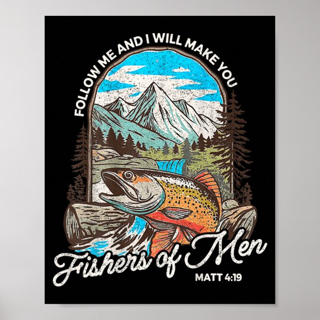 Poster Pescadores De Homens Mateus 4-19 Bíblia Cristã Pes (Frente)