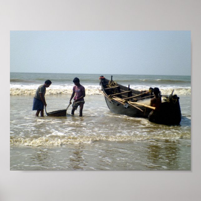 Pôster Pescadores no mar (Frente)