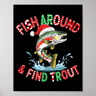 Poster Pescando ao Redor Encontre Truta, Piada de Pescado