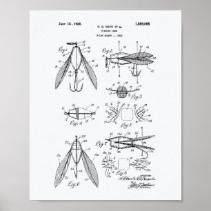 Pôster Pescando o Livro Branco da arte da patente da