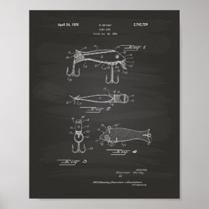 Pôster Pescando o quadro da arte da patente da atração