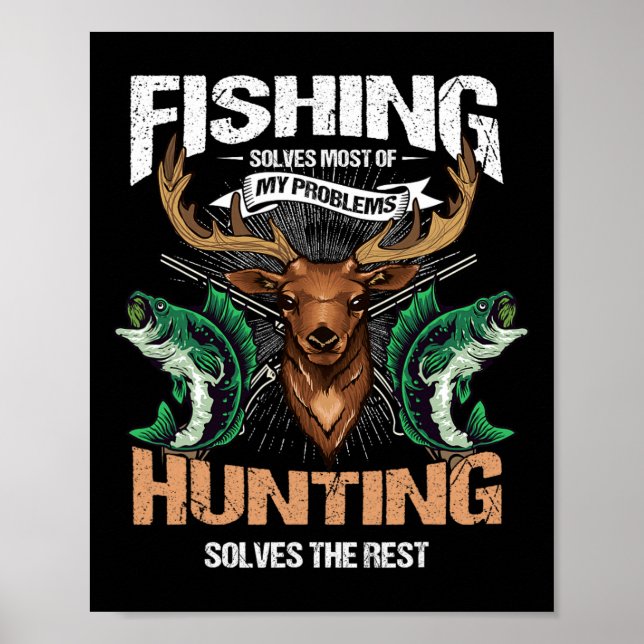 Poster Pescar Resolve A Maioria Dos Meus Problemas Com Ca (Frente)
