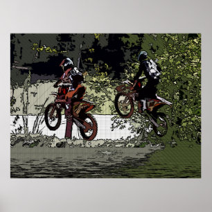 Poster Pescoço e pescoço - Motocross Racers