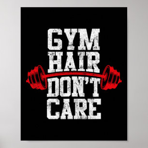 Poster Peso de Gym na Elevação do Cabelo de Gym D