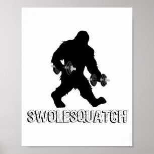 Poster Pesos de haltere de musculação Bigfoot Sasquatch L