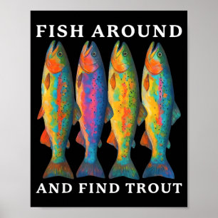 Poster Pesque Por Perto E Encontre Truta Camiseta Diverti
