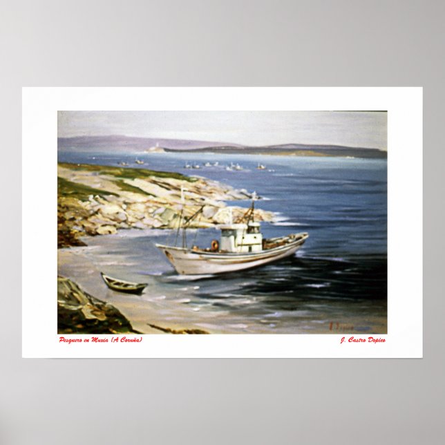 Poster Pesquero en Muxía (A Coruña) (Frente)