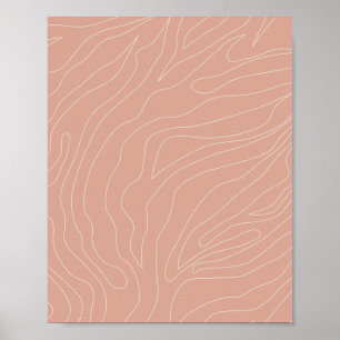 Poster Pêssego Abstrato mínimo