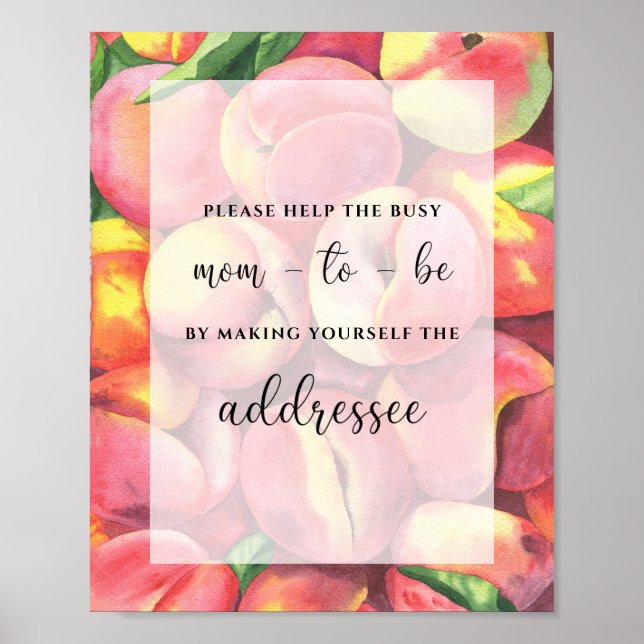 Poster Pêssego! Ajude a Busy Mãe-to-Be a Endereçar um Env (Frente)