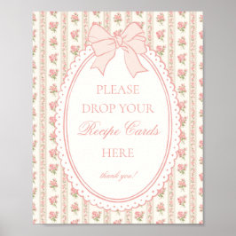 Poster Pêssego & Bege Vintage Chique Floral Compartilhe u