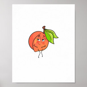 Poster Pêssego, bochechas doces, tema de frutas