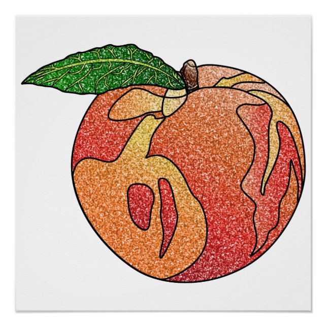 Pôster Pêssego com brilho (Frente)