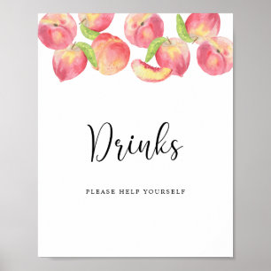 Poster Pêssego d'água Bebidas ajudam-se a si próprio Post