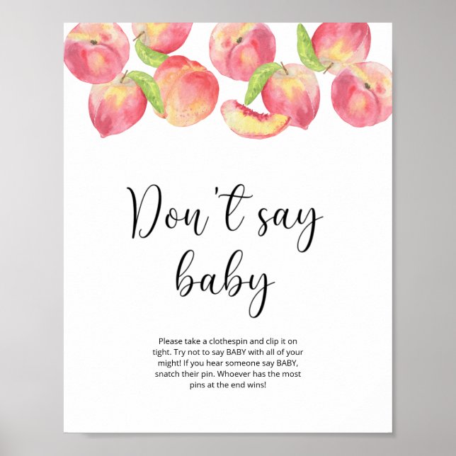 Poster Pêssego pequeno Não diga bebê (Frente)