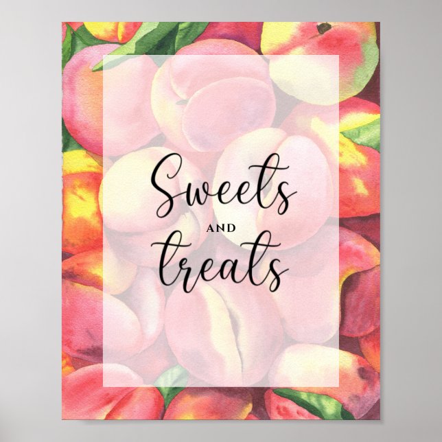 Poster Pêssegos - doces e chás de fraldas (Frente)