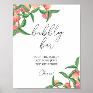 Poster Pêssegos em aquarela - barra borbulhante