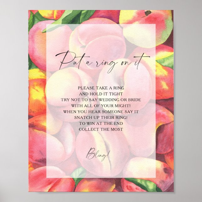 Poster Pêssegos - primavera colocou um anel no jogo (Frente)