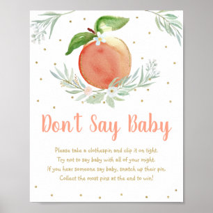 Poster Pessegueiro Dourado Floral Não diga jogo de bebê