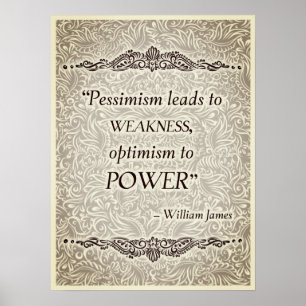 Poster Pessimismo leva à fraqueza - Citação positiva