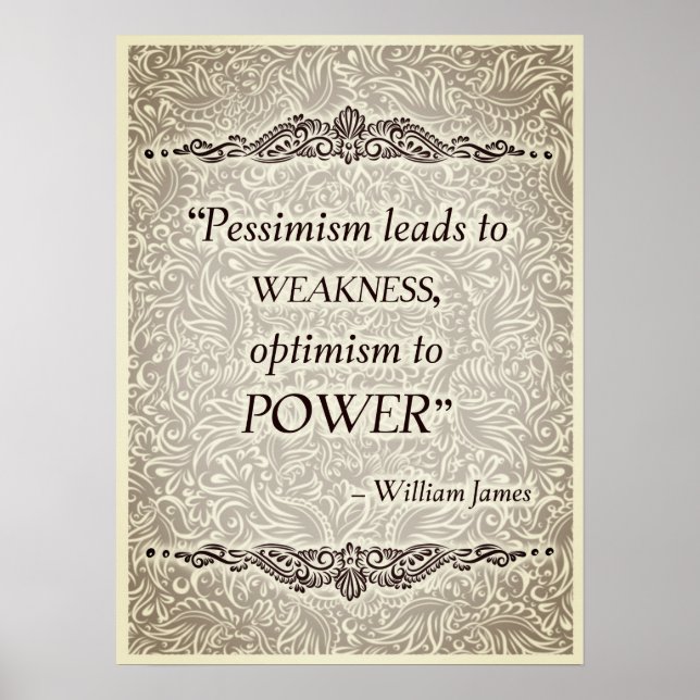 Poster Pessimismo leva à fraqueza - Citação positiva (Frente)