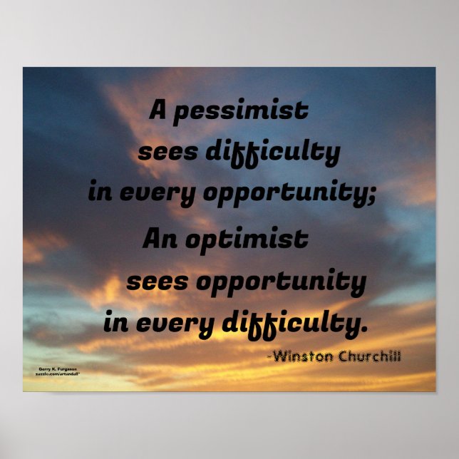 POSTER PESSIMISTA VÊ CHURCHILHA DIFÍCIL (Frente)