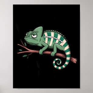 Poster Pessoa Divertida da Manhã Amante de Café Camaleão