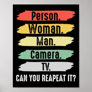 Poster Pessoa. Mulher. Homem. Câmera. Tv Vintage Engraçad