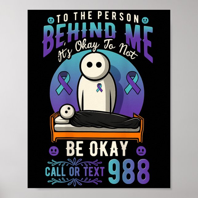 Poster Pessoa Por Trás De Mim Prevenção Contra O Suicídio (Frente)