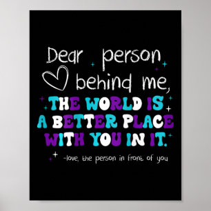 Poster Pessoa Por Trás De Mim Prevenção De Suicídio Depre