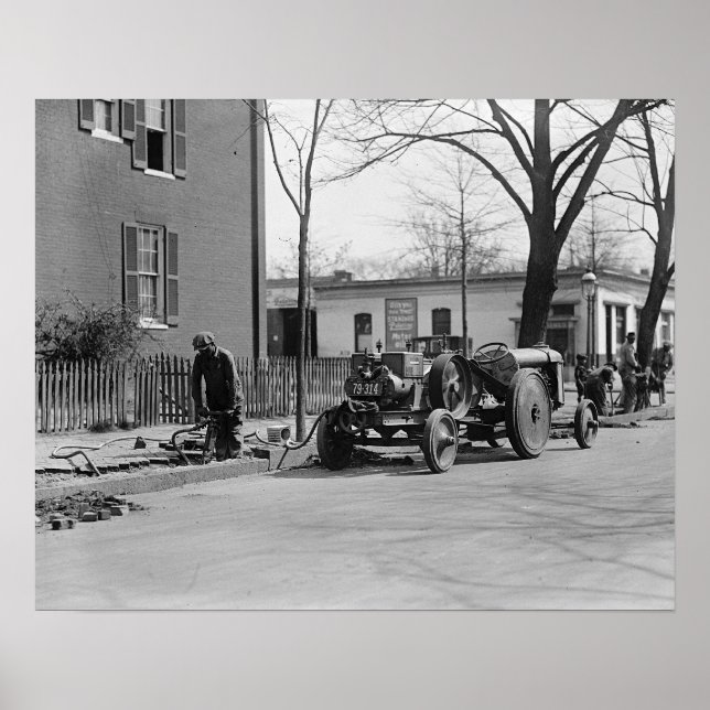 Pôster Pessoal de Construção, 1925. Vintage Photo (Frente)
