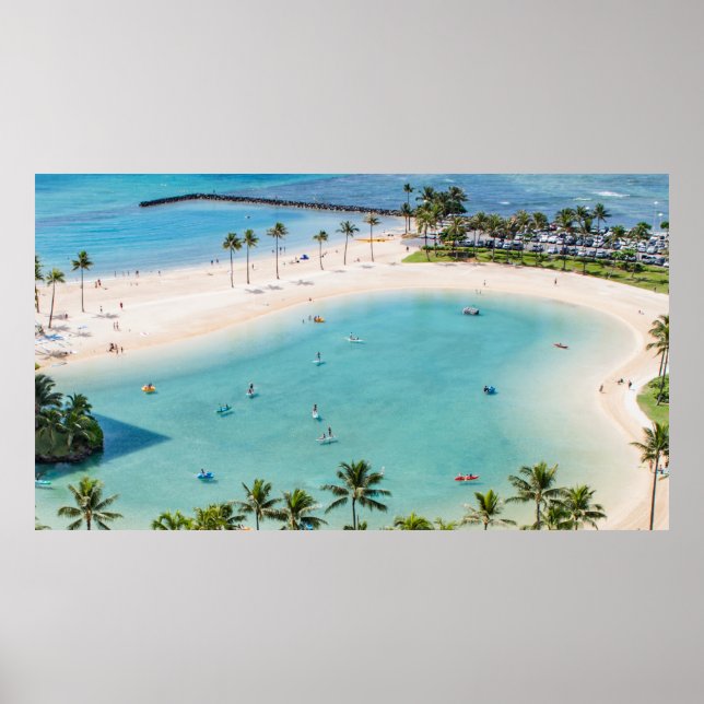 Poster Pessoas aéreas de fotos na praia durante o dia (Frente)