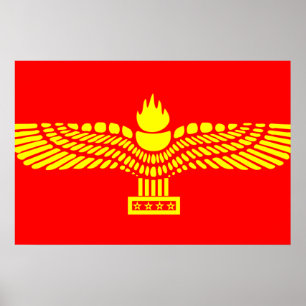 Pôster Pessoas aramaicas de Syriac, bandeira de Syria