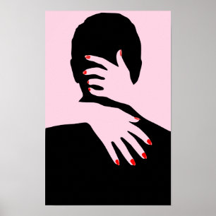Poster Pessoas de Arte Silhueta Vintage e Pessoas de Arte