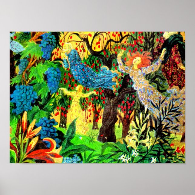 Pôster pessoas de fadas na floresta (Frente)