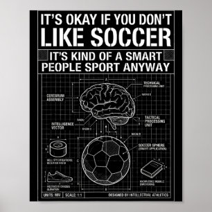 Poster Pessoas Inteligentes Projeto de Futebol Engraçado 