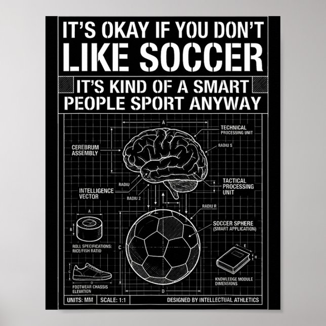 Poster Pessoas Inteligentes Projeto de Futebol Engraçado  (Frente)