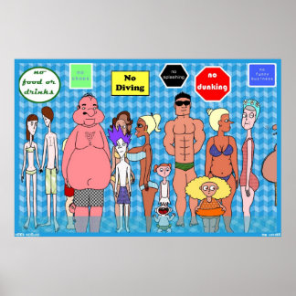 Pôster Pessoas piscinas