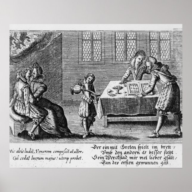 Pôster Pessoas Reproduzindo gamão (Frente)